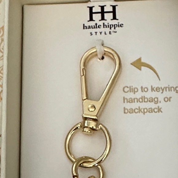 Haute Hippie Turquoise and Gold Beaded Hummingbird Bag Charm - Picture 3 of 3